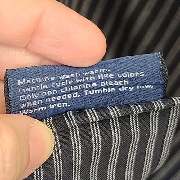 John Ashford Men's Striped Blue Fitted Button Up Dress Shirt 16 - 32/33 L - Picture 12 of 15